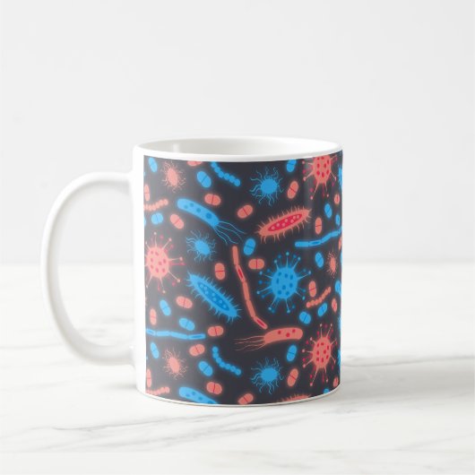 Glowing Bacteria Microorganism pink blue Kaffeetasse (Links)