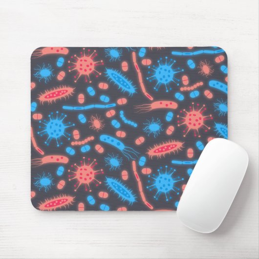 Glowing Bacteria Microorganism pink blue Mousepad (Mit Mouse)