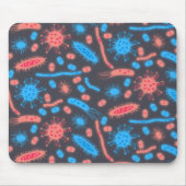 Glowing Bacteria Microorganism pink blue Mousepad (Vorne)