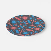 Glowing Bacteria Microorganism pink blue Pappteller (Schrägansicht)