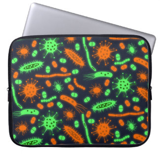 Glowing Bacteria Microorganism toxic orange green Laptopschutzhülle