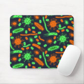 Glowing Bacteria Microorganism toxic orange green Mousepad (Mit Mouse)