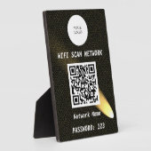 Glowing Black Leather Free Wifi Scan & QR Code Fotoplatte (Seite)