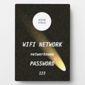 Glowing Black Leather Share Wifi Network Fotoplatte (Vorderseite)