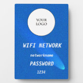 Glowing Blue Leather Share Wifi Network Fotoplatte (Vorderseite)