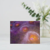 Glowing Cellular Network Abstract Art Postkarte (Stehend Vorderseite)