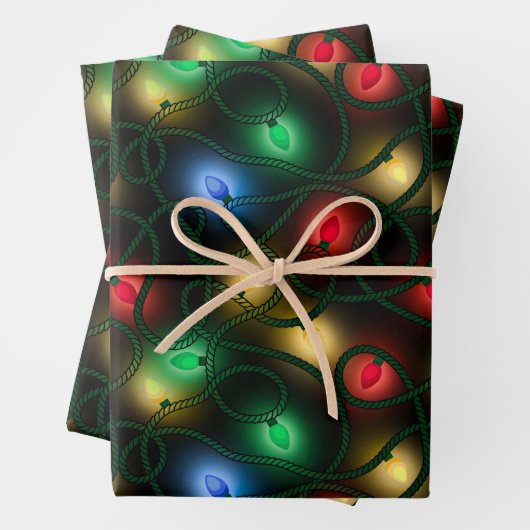 Glowing Christmas Lights Geschenkpapier Set (Beispiel)
