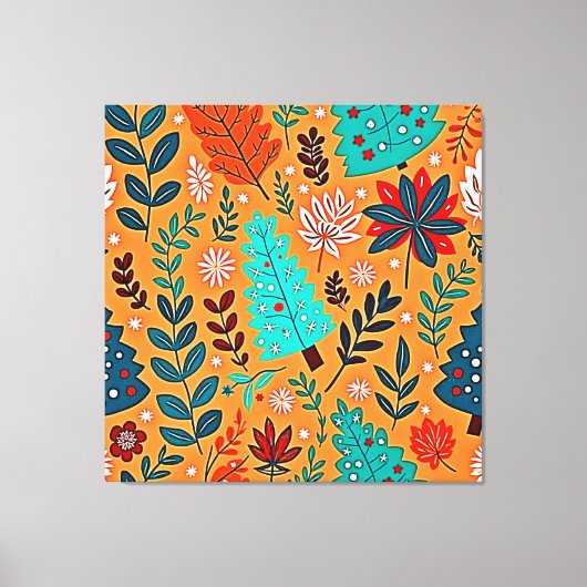 Glowing Christmas Pattern Design Leinwanddruck (Vorderseite)