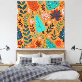 Glowing Christmas Pattern Design Leinwanddruck (Insitu (Schlafzimmer))