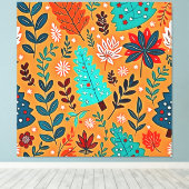 Glowing Christmas Pattern Design Leinwanddruck (Insitu (Holzboden))