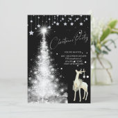 Glowing Christmas Tree Holiday Party Einladung (Stehend Vorderseite)