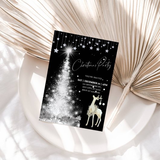 Glowing Christmas Tree Holiday Party  Einladung