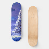 Glowing Christmas Tree Snowy Mountain Landscape Skateboard (Vorderseite)