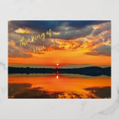 Glowing Clouds Folien Feiertagspostkarte (Vorderseite)