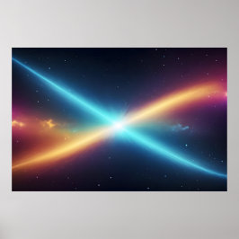 Glowing Cosmic Energy Collision Abstract Space Poster