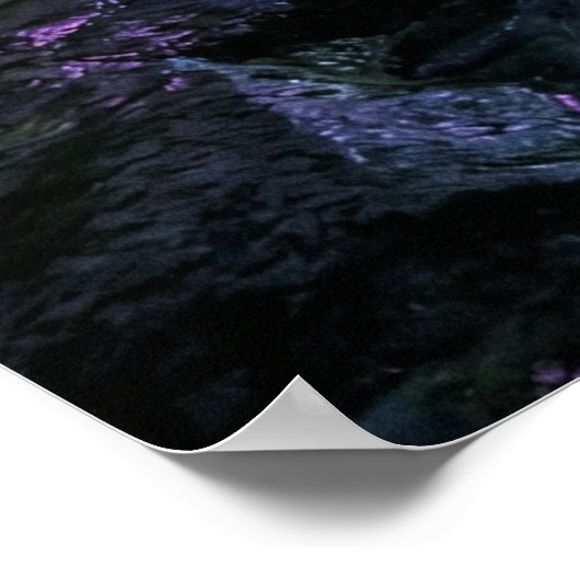 Glowing Crystal Cave Fantasy Art Poster (Ecke)