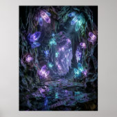 Glowing Crystal Cave Fantasy Art Poster (Vorne)