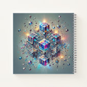 Glowing Cubes & Molecular Grid Design Notizblock (Rückseite)