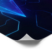Glowing Cyberpunk Geometric Circuit Pattern Poster (Ecke)