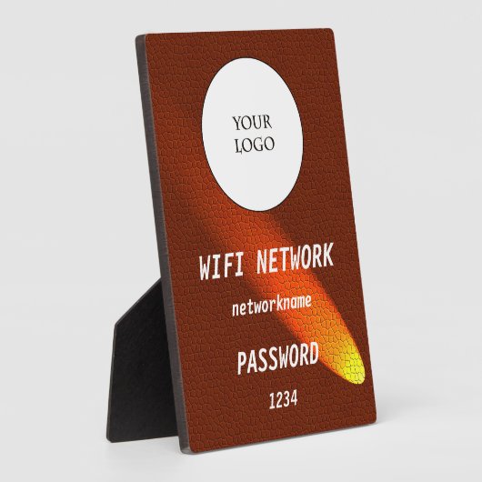 Glowing Dark Brown Leather Share Wifi Network Fotoplatte (Seite)