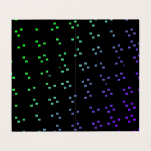 glowing dark pixel dots or squares pattern art visitenkarten (Außenseite Aufgefaltet)