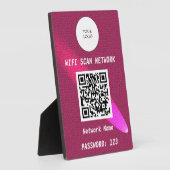 Glowing Deep Pink Leather Free Wifi Scan & QR Code Fotoplatte (Seite)