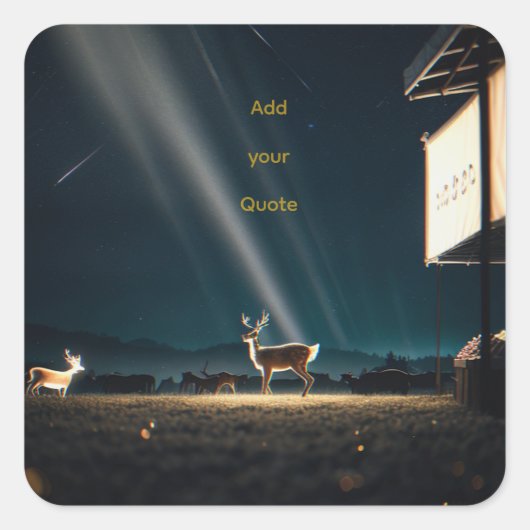 Glowing Embers Motivational Print Quadratischer Aufkleber (Vorderseite)