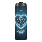 Glowing EMT Heartbeat Personalize Design Thermosbecher (Vorderseite)