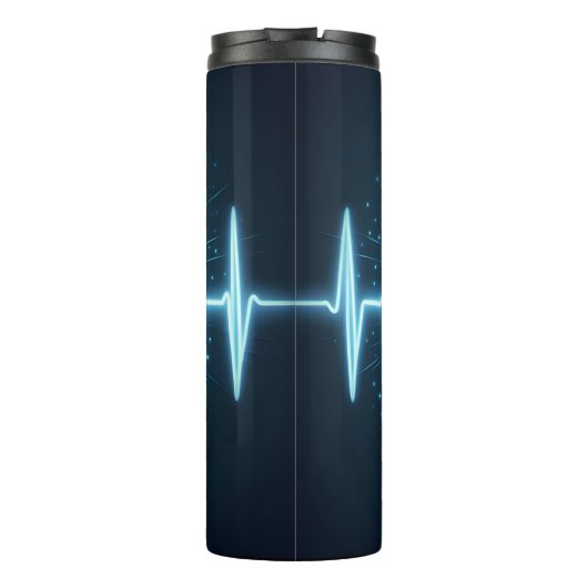 Glowing EMT Heartbeat Personalize Design Thermosbecher (Rückseite)
