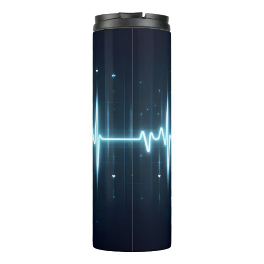 Glowing EMT Heartbeat Symbol Design Thermosbecher (Rückseite)
