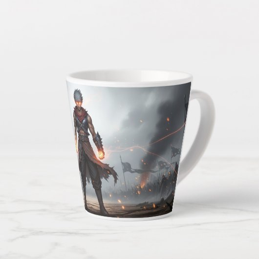 Glowing Fists | Dark Anime Warrior Mug Milchtasse (Rechte Ecke)
