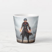 Glowing Fists | Dark Anime Warrior Mug Milchtasse (Vorderseite)