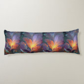 Glowing Fractal Feather Body Pillow – Abstract Art Seitenschläferkissen (Rückseite)