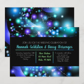 GLOWING GALAXY BLUE Einladung (Vorne/Hinten)