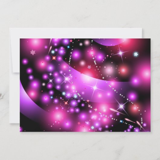 GLOWING GALAXY PINK Hochzeit Einladung (Rückseite)