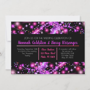 GLOWING GALAXY PINK Hochzeit Einladung