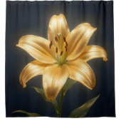Glowing golden lily flower duschvorhang (Vorderseite)