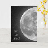 glowing half Moon Birthday Karte (Gelbe Blume)