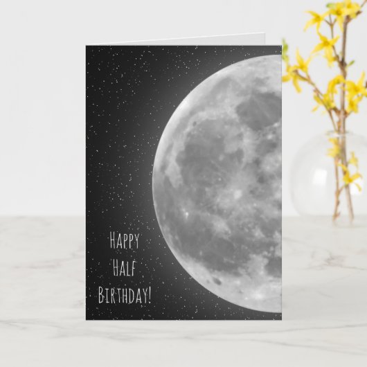 glowing half Moon Birthday Karte (Gelbe Blume)