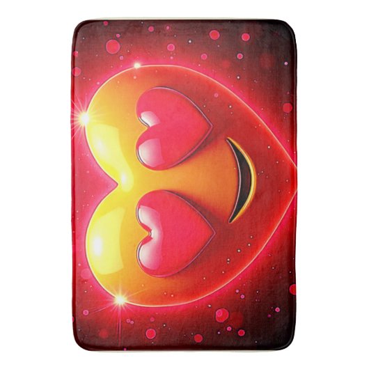 Glowing Heart Eyes Emotion Badematte (Vorderseite Vertikal)