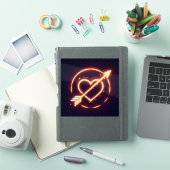 glowing image of a heart with cupid's arrow aufkleber (iPad Hülle)