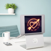 glowing image of a heart with cupid's arrow aufkleber (Laptop auf Schreibtisch)