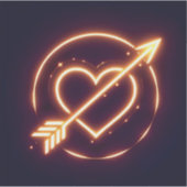 glowing image of a heart with cupid's arrow aufkleber (Vorderseite)