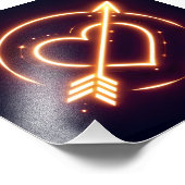 glowing image of a heart with cupid's arrow fotodruck (Ecke)