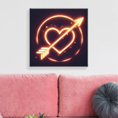 glowing image of a heart with cupid's arrow leinwanddruck (Insitu (Wohnzimmer))