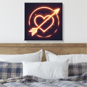 glowing image of a heart with cupid's arrow leinwanddruck (Insitu (Schlafzimmer))
