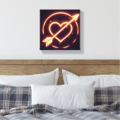 glowing image of a heart with cupid's arrow leinwanddruck (Insitu (Schlafzimmer))