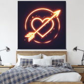 glowing image of a heart with cupid's arrow leinwanddruck (Insitu (Schlafzimmer))