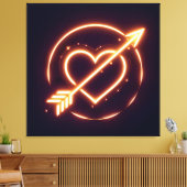 glowing image of a heart with cupid's arrow leinwanddruck (Insitu (Wohnzimmer))