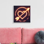glowing image of a heart with cupid's arrow leinwanddruck (Insitu (Wohnzimmer))